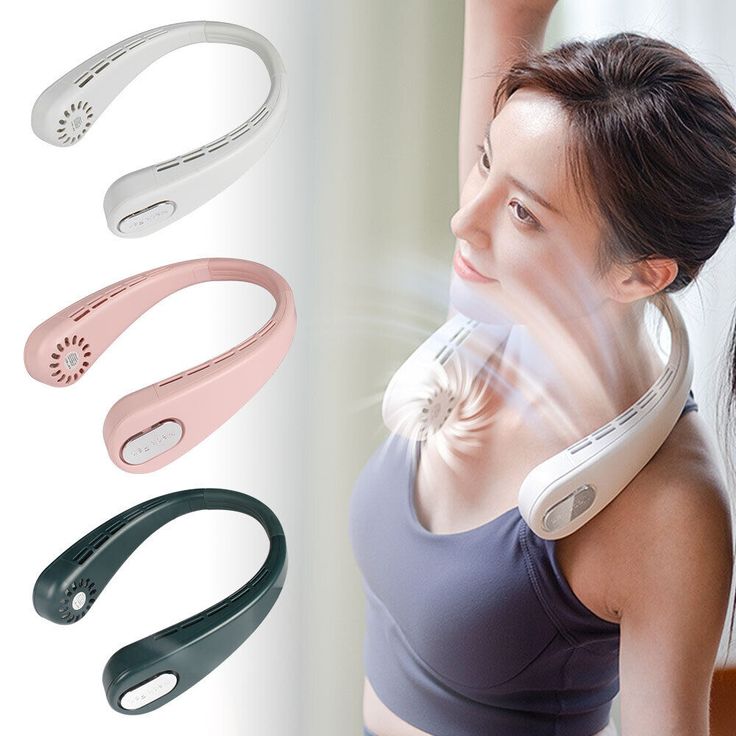 3-Speed Vaneless Neck Hanging Fan – 360° Hands-Free Cooling Comfort