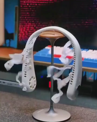 3-Speed Vaneless Neck Hanging Fan – 360° Hands-Free Cooling Comfort